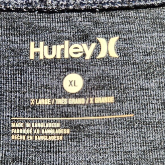 Hurley Long-Sleeve SPF 50 Rashguard Quick-Dry Surf Shirt XL BLACK GRAY - Picture 4 of 4